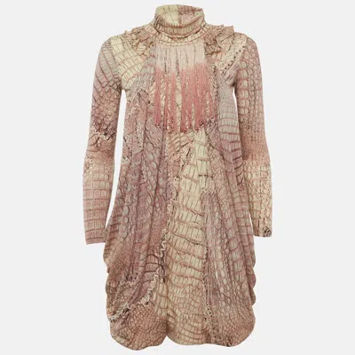 Pre-owned Roberto Cavalli Kids Purple Jersey Ruffled Mini Dress 9 Yrs