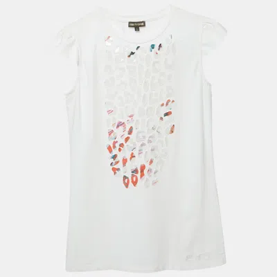 Pre-owned Roberto Cavalli Kids White Sequin Jersey Set L (12/14yrs)