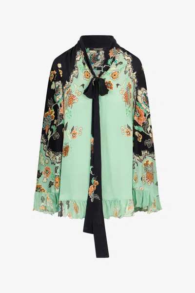 Roberto Cavalli Kimono Print Mini Dress In Multi