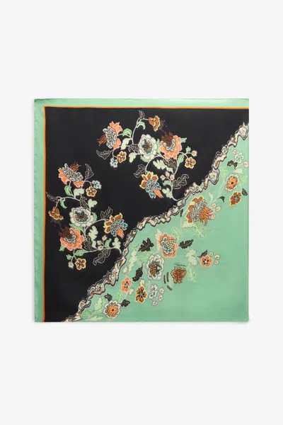 Roberto Cavalli Kimono Print Scarf In Green