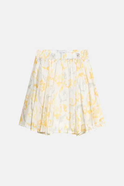 Roberto Cavalli Children's Skirt With Araldic Print In White