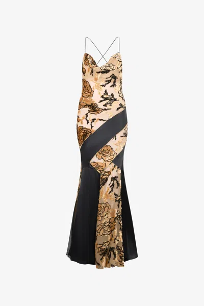 Roberto Cavalli Kleid Im Stil Eines Unterkleids Mit Rosenmotiv In Multi