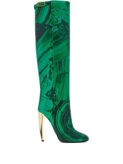 Roberto Cavalli Knee-high Boots In Green