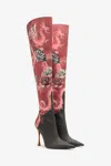 Roberto Cavalli Knee-high Boots With Dragon Print In Multi