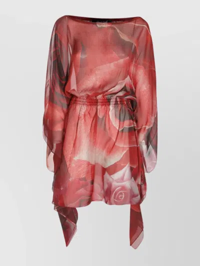 Roberto Cavalli Knee Length Dress Asymmetric Hem In Red