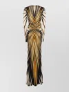 Roberto Cavalli Knee Length Dress With V-neckline And Bold Print In Multi