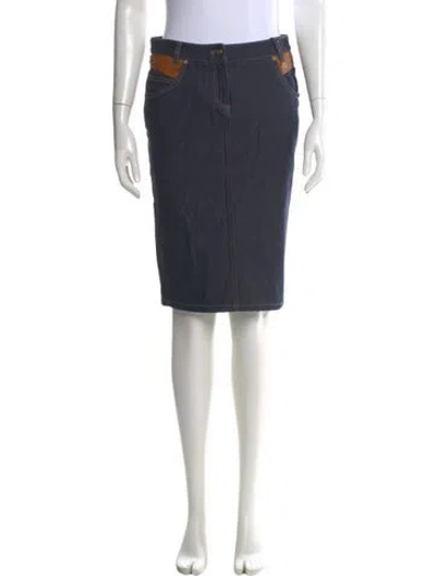 Pre-owned Roberto Cavalli Knee-length Skirt W/ Tags In Blue