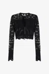 Roberto Cavalli Cropped Open-knit Top In Black