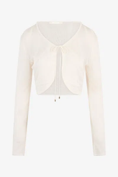 Roberto Cavalli Knit Cardigan With Ray Motif In White