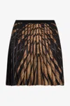 Roberto Cavalli Knit Skirt With Ray Of Gold Print In Gold