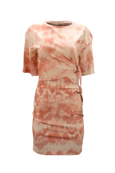 Roberto Cavalli Knitted Tie-dye Dress In Pink Viscose