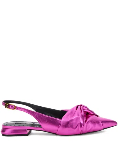 Roberto Cavalli Knot-detail Slingback Flat Pumps In Purple