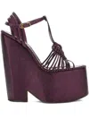 Roberto Cavalli Knotted Platform Sandals In Purple