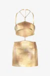 Roberto Cavalli Kurzes Cut-out-kleid Mit Seilen In Gold