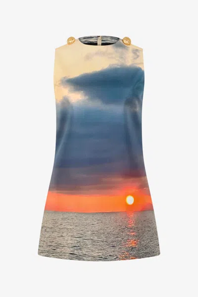 ROBERTO CAVALLI KURZES KLEID MIT SUNRISE-PRINT