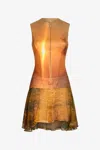 Roberto Cavalli Minikleid Mit Abstraktem Print In Orange