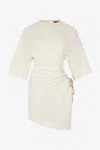 Roberto Cavalli Kurzes Kleid Mit Wall-print In Ivory