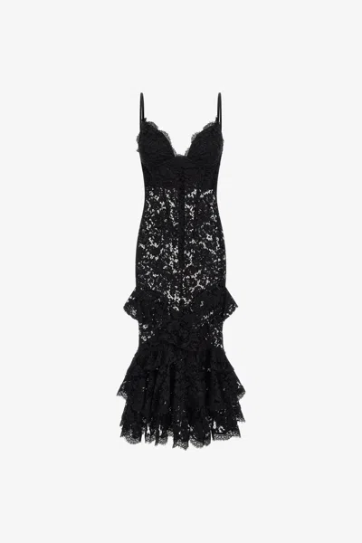 Roberto Cavalli Lace Dress In Black