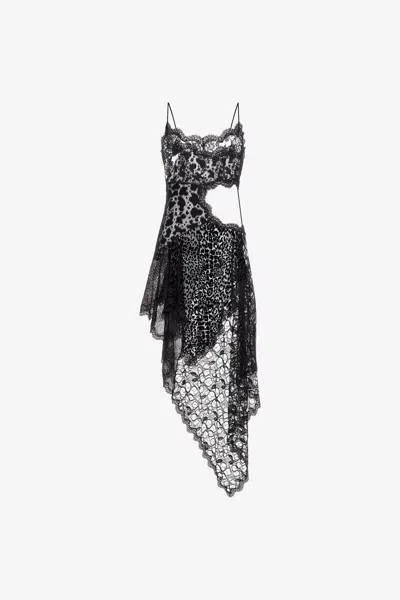 Roberto Cavalli Lace Dress In Black
