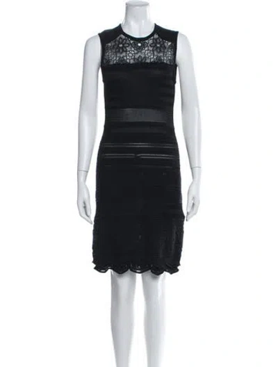 Pre-owned Roberto Cavalli Lace Pattern Knee-length Dress In Blue