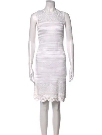 Pre-owned Roberto Cavalli Lace Pattern Knee-length Dress In Neutral