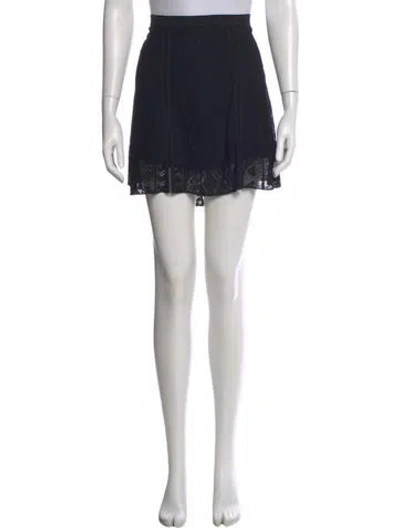 Pre-owned Roberto Cavalli Lace Pattern Mini Skirt In Black