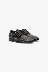 Roberto Cavalli Derby-schuhe Aus Leder In Black/ant Silver