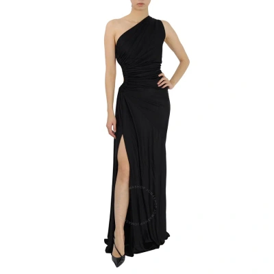 Roberto Cavalli Ladies Black Jersey One Shoulder Evening Dress