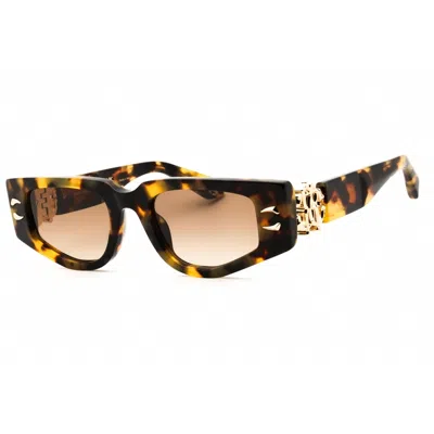 Roberto Cavalli Tortoiseshell-effect Rectangle-frame Sunglasses In Orange