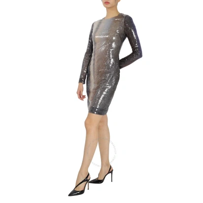 Roberto Cavalli Ladies Long Sleeved Cocktail Dresses In Gray/multicolor