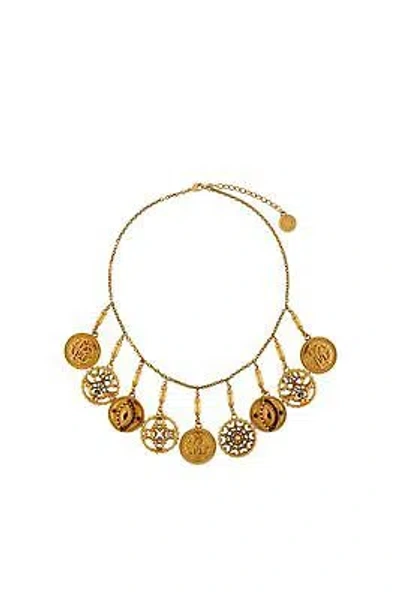Pre-owned Roberto Cavalli Ladies Lucky Coin Choker Necklace In Check Description