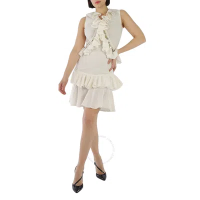 Roberto Cavalli Ladies Natural White Flared Dress