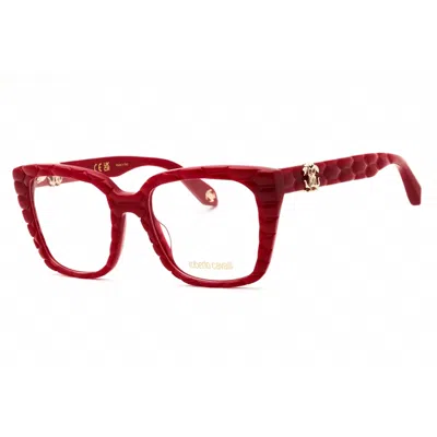 Roberto Cavalli Honeycomb-texture Square-frame Glasses In Red