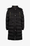 Roberto Cavalli Black Monogram Rc Long Down Jacket In Black