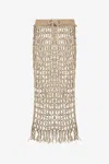 Roberto Cavalli Langer Netzrock Mit Fransen In Light Brown