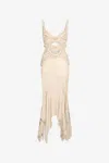 Roberto Cavalli Langes Kleid Mit Wall Print In Light Brown