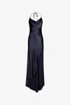 Roberto Cavalli Langes Kleid Mit Wasserfallausschnitt In Dark Blue