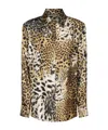 Roberto Cavalli Leo Printed Silk Twill Jacket In Multicolor
