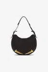 Roberto Cavalli Large Fang Shoulder Bag In Black
