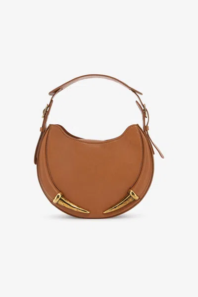 Roberto Cavalli Large Fang Shoulder Bag In Brown