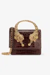 Roberto Cavalli Large Roar Bag In Dark Brown