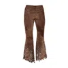 Roberto Cavalli Laser-cut Suede Pant - '00s In Brown
