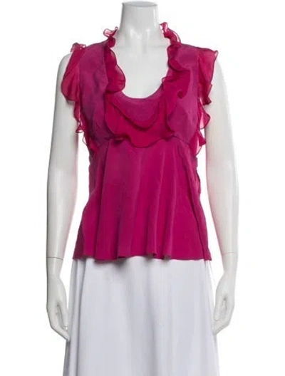 Pre-owned Roberto Cavalli Late 2000's - Early 2010's Silk Blouse In Pink