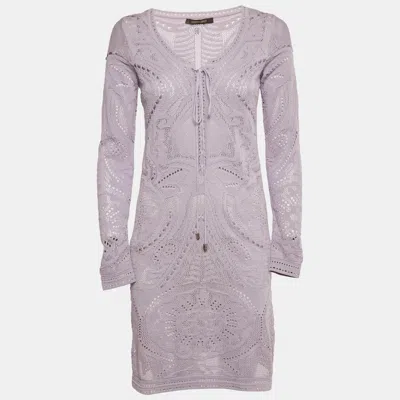 Roberto Cavalli Lavender Knit Mini Dress In Purple