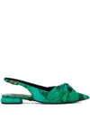 Roberto Cavalli Le Pettegole Slingback With Malachite Print In Green