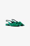 Roberto Cavalli Le Pettegole Slingback With Malachite Print In Green