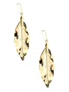 Roberto Cavalli Leaf-shaped Brass Earrings In Gold
