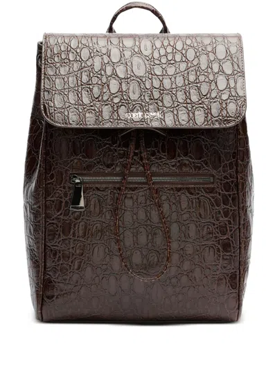 Roberto Cavalli Rucksack Aus Leder In Braun