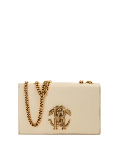 Roberto Cavalli Leather Bag In Neutral