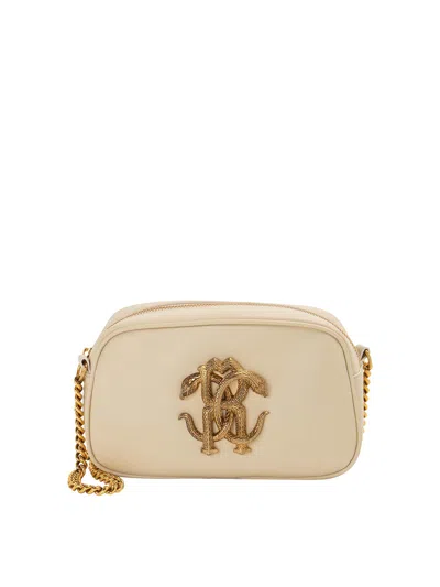 Roberto Cavalli Leather Bag In Beige